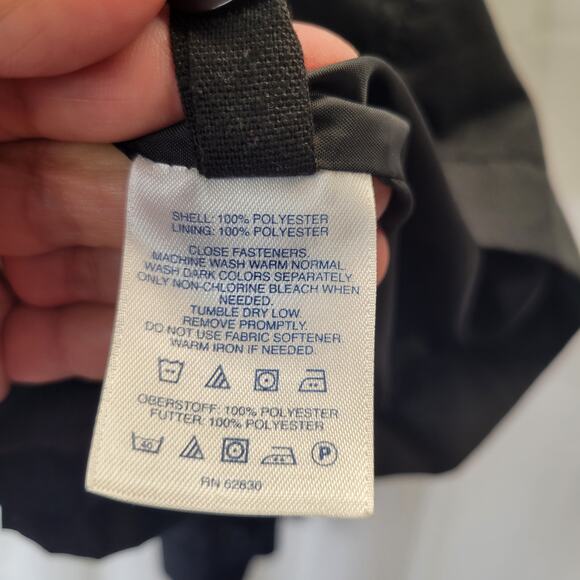 Land's End Black Mid-Length Windbreaker with Removeable hood, M - Picture 6 of 11
